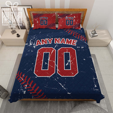 Custom Quilt Sets Washington Jersey Personalized Baseball Premium Quilt Bedding for Men Women